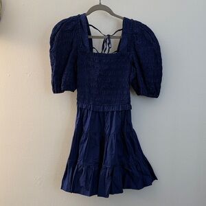 Sea New York Midnight Blue Smocked Dress